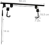 Relaxdays Bike Storage Ceiling Mount Lift 20kg Rope Garage Cellar Black view 4