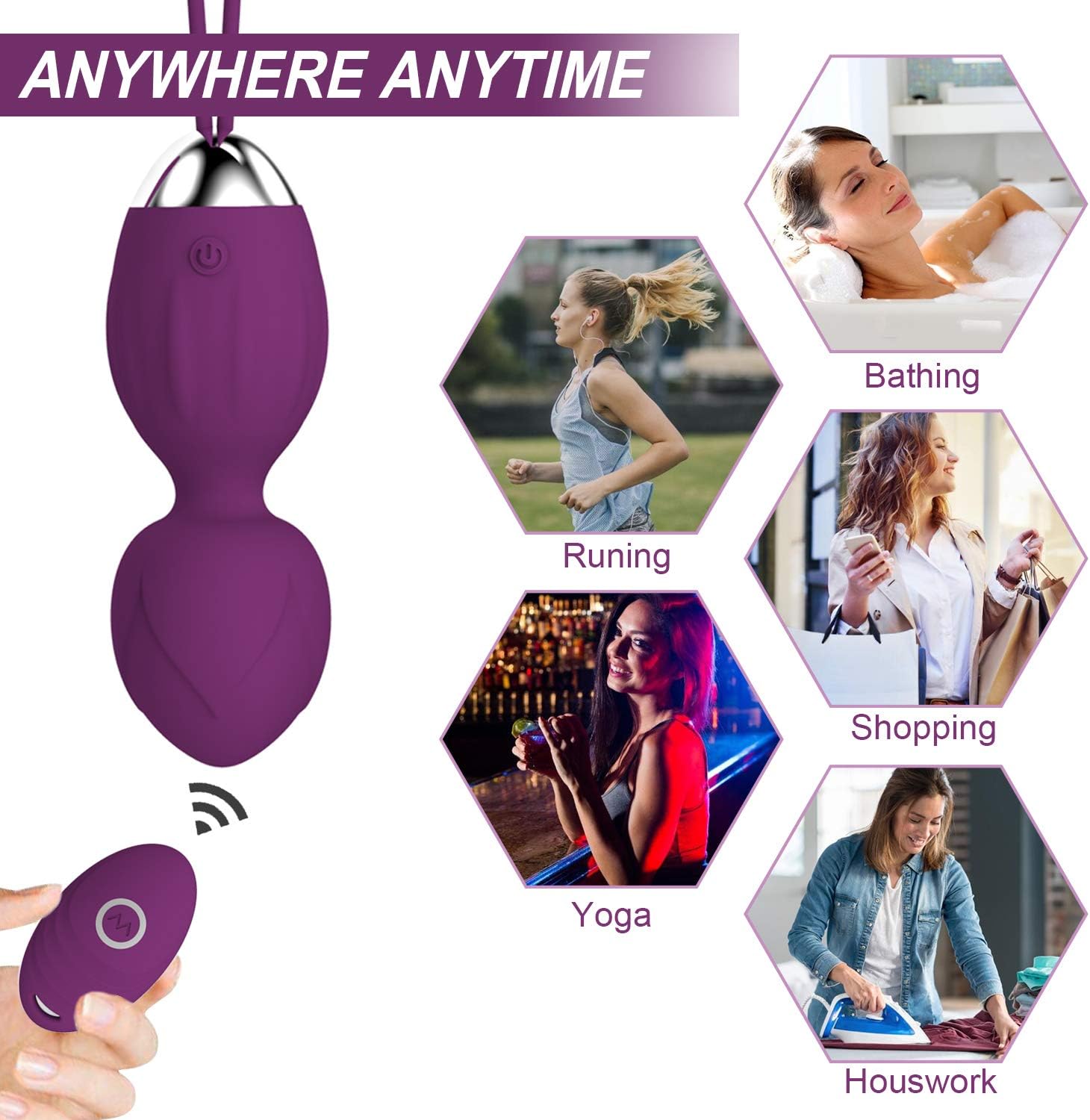 Kegel Balls for Women Ben Wa Balls Pelvic Floor Exercises and Tightening for Beginners & Advanced Kegel Exercise Weights (Purple): Health & Personal Care