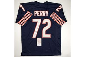 HOFSM.COM HALL OF FAME SPORTS MEMORABILIA Autographed/Signed William Perry The Refrigerator Chicago Blue Football Jersey JSA COA