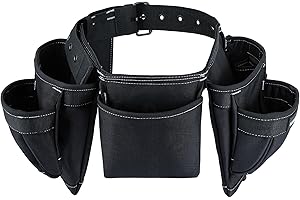 MELOTOUGH 14-Pocket Tool Belt Combo with Pouches for Electrician & Carpenter, Heavy Duty Adjustable Work Utility Belt for Men