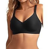 Women V Neck Wireless Bra Full Coverage Comfort Jelly Strip Bras Supportive Seamless Bralette