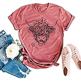 GEMLON Graphic T-Shirts for Women Loose Print Short Sleeve Tops Summer Casual Tees Shirt