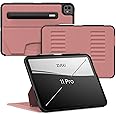 Zugu Case for iPad Pro 11 (M4) 2024, Slim Protective Cover with Apple Pencil Holder, Auto Wake/Sleep, Multiple Viewing Angles, iPad Pro 11 Inch Cover, Phone Protector, Desert Rose