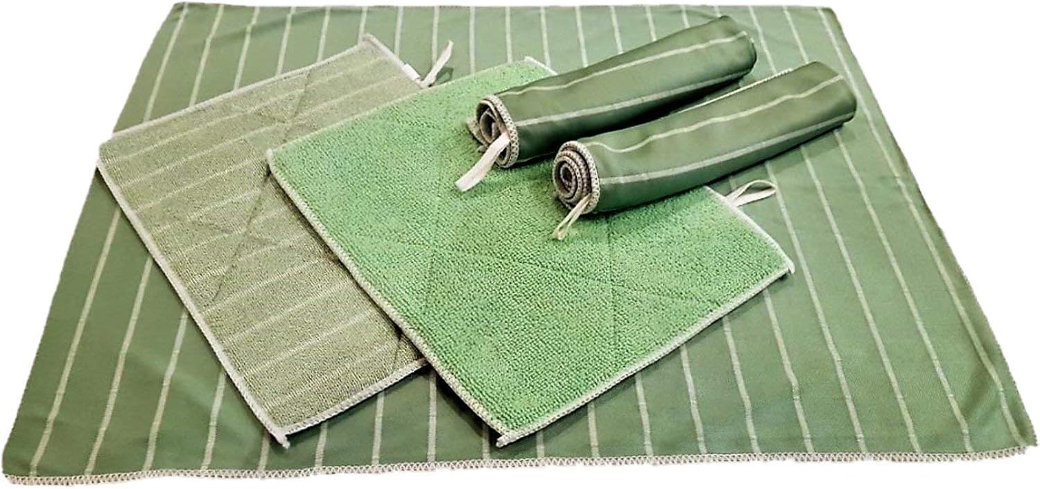 Greenshop24 Geschirrtucher Und Reinigungstucher Bambus Antibakteriell 5 Tucher Im Set Grun Fur Kuche Und Haushalt Zum Reinigen Von Oberflachen Glaser Fenster Und Spiegel Streifenfreier Glanz Amazon De Kuche Haushalt
