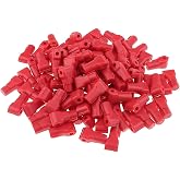 Aoeeki 100 Pcs Peg Hook Stop Lock, Prevent The Sweep Theft of Anti-Theft Pegboard Display Products on Wire Peg Plastic Red Security Lock, Retail Shop Anti-Theft Display(4MM)