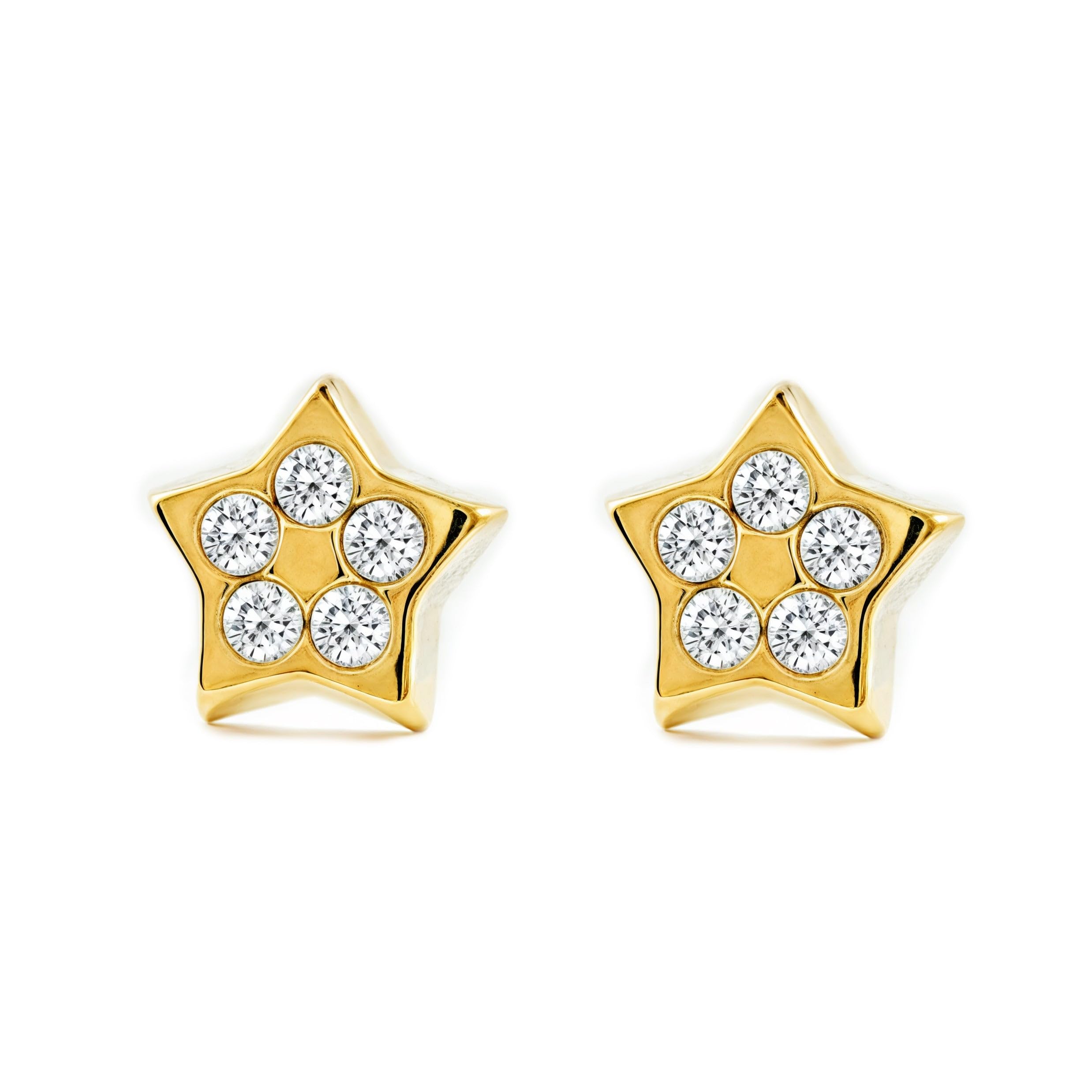 9ct Yellow Gold Children's Stars Earrings