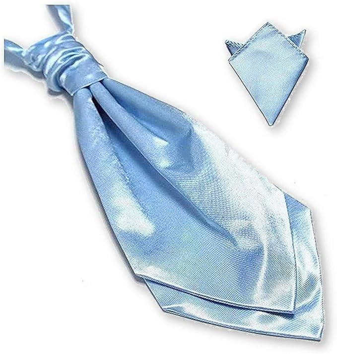 Cravate De Mariage Lavallière Homme Bleu Ciel Et Pochette