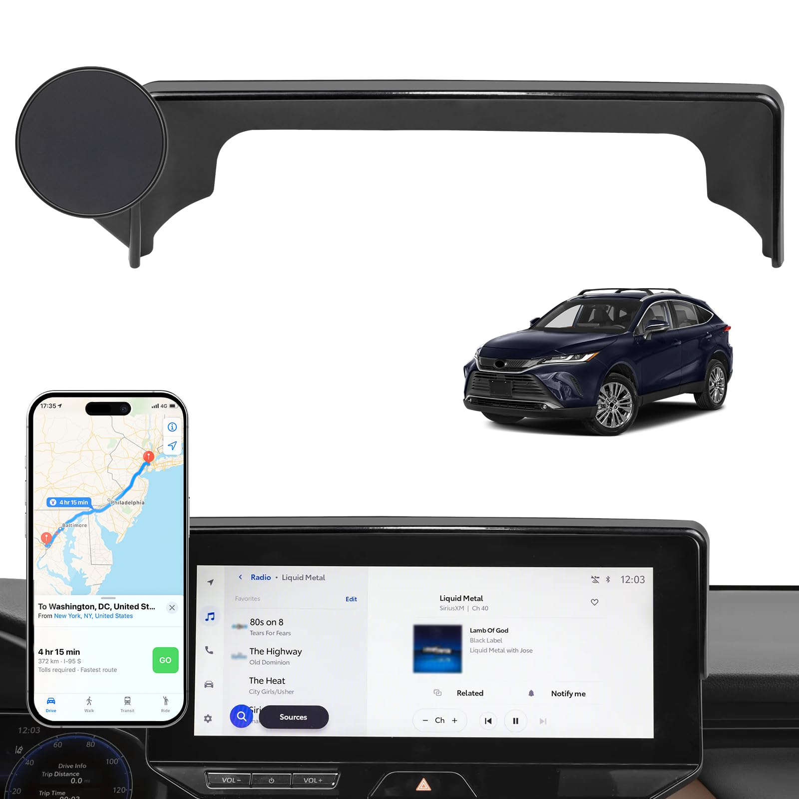 Photo 1 of KAKSEY Car Phone Holder Compatible with Toyota Venza 2021-2024 Auto Accessories 12.3-Inch Screen Fixed Clip, Mobile Cellphone Mount Compatible with Magsafe Navigation Screen Bracket Hands-Free