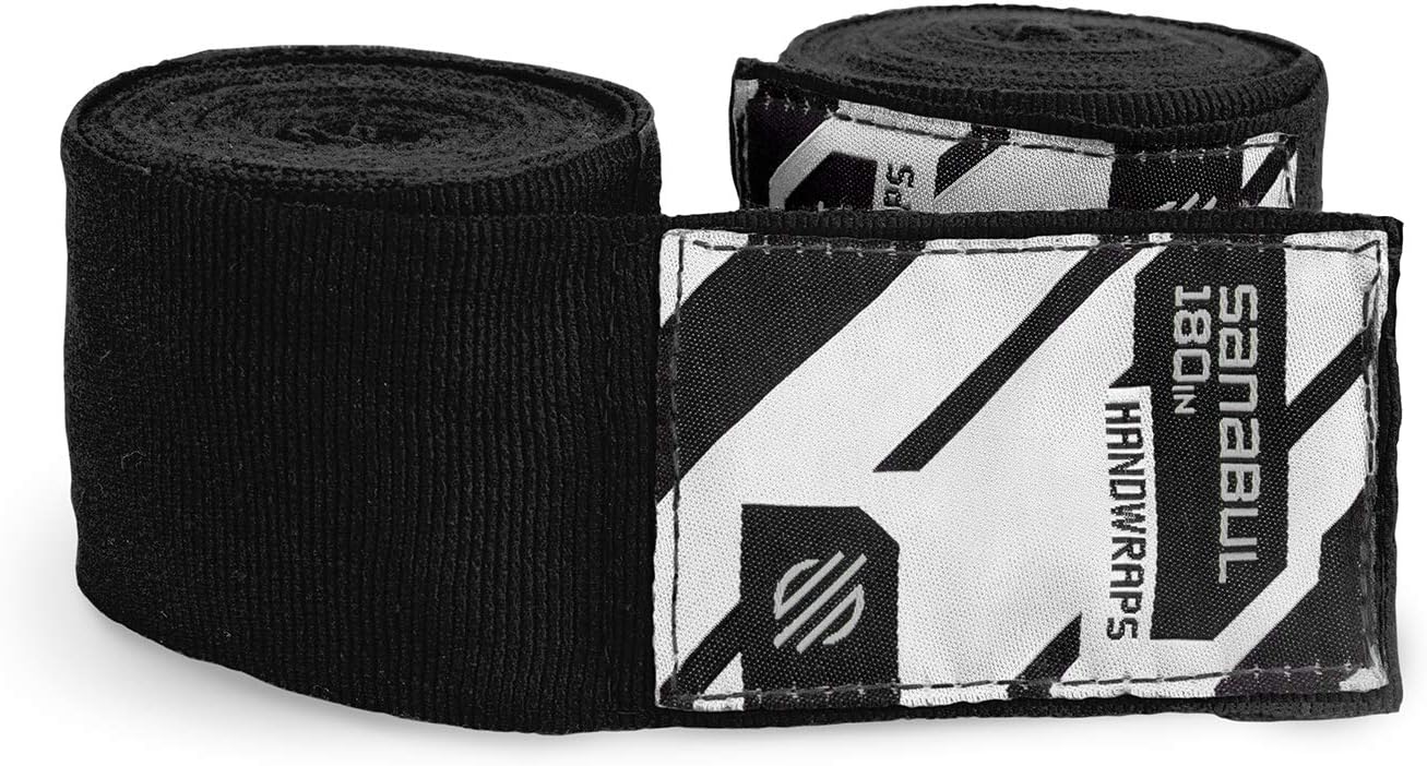 Sanabul Elastic Professional 180 inch Handwraps for Boxing Kickboxing Muay Thai MMA (Black, 180") : Sports & Outdoors