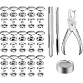 BetterJonny 200 Pieces Stainless Steel Snap Fastener Kit, 15mm | Heavy Duty Snap Button Press Stud Cap, Pliers and Setting Tools, for Marine Boat Canvas Bag Leather DIY Craft