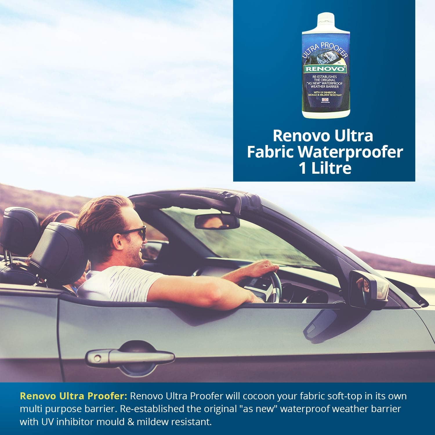 Renovo REN-KIT6 Triple Cleaning and Renewal Kit includes the Dark Brown Soft Top Reviver 500ml - Image 5
