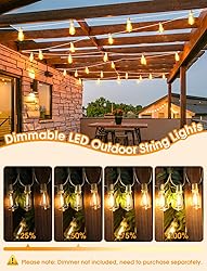 Larkvue 49FT Outdoor String Lights, Patio Lights