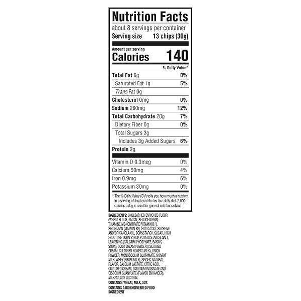 RITZ TOASTED CHIPS SOUR CREAM AND ONION CRACKERS, 8.1 OZ