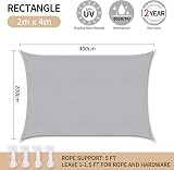 RICHIE Sun Shade Sail Rectangle 2m x 4m Waterproof UV 98% Block view 2
