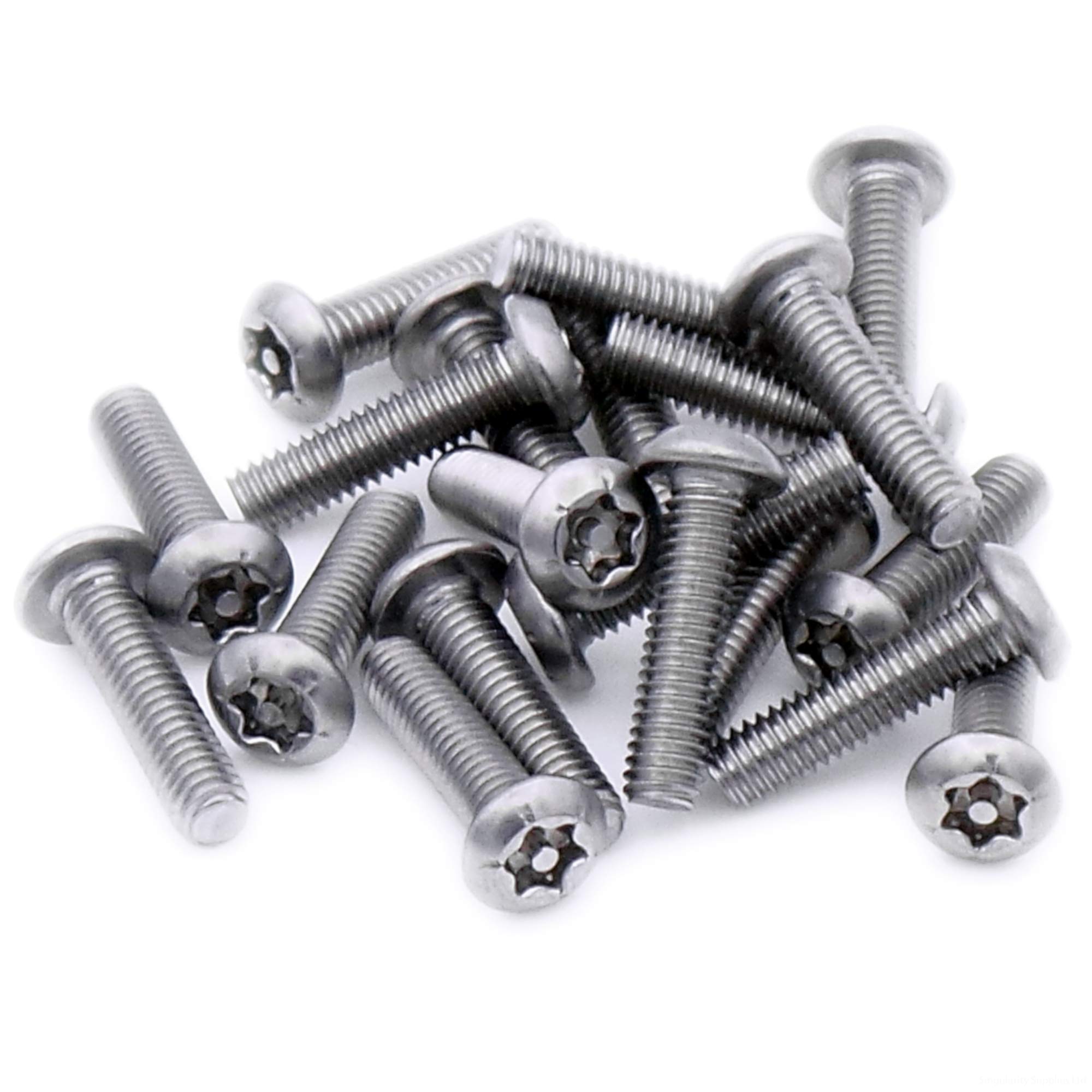 M3 (3mm x 10mm) TX Security Socket Button Machine Screw (Bolt) - Stainless Steel (A2) (Pack of 20)