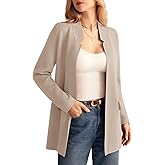 GRACE KARIN Women's 2025 Long Sleeve Open Front Knit Cardigan Notch Collar Sweater Blazer Jacket Fall Winter Clothing