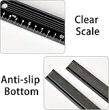 30CM Aluminium Ruler Raised Grip Metal Craft Cutting Safety view 5