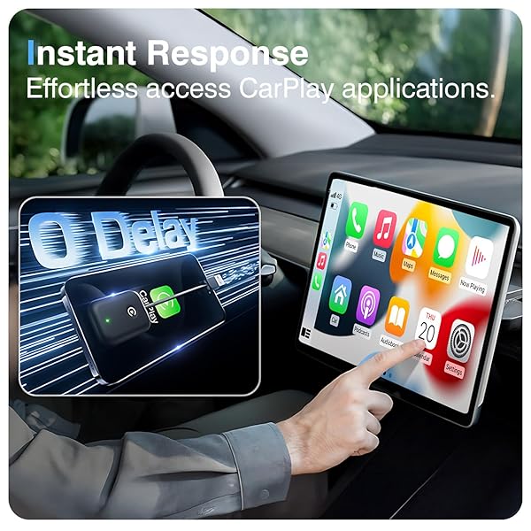 YINDUZ WIRELESS CARPLAY ADAPTER 2025 – MINI SIZE, PLUG AND PLAY, 5GHZ WIFI AUTO CONNECT, CONVERTS WIRED CAR PLAY TO WIRELESS DONGLE, COMPATIBLE WITH IOS 10+ & OEM WIRED CARPLAY CARS