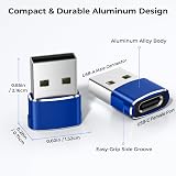 USB A to C Adapter 3Pack Aluminum Alloy USB-C Female to USB-A Male view 5