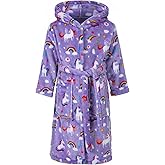 Anicosp Kids Toddler Cartoon Unicorn Hooded Robe Pajamas Bathrobe Children Sleepwear