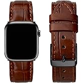 Handmade AIIigator Watch Band Leather Compatible with Apple Watch Ultra 49mm 45mm 44mm 42mm 41mm 40mm 38mm Croc Replacement for Iwatch Series 10 9 8 7 6 5 4 3 2 1 SE Stingray Ostrich