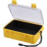 Hlotmeky Floating Waterproof Dry Box with Clear Top - Large Watertight Storage Container for Kayak, Boat 8.7" x 6.3" x 3" Water Proof Case Impact Resistant Case with Lanyard