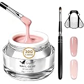 Builder Gel for Nails, 30g Nude Pink Sculpting Gel with Brush &amp; 20 Forms, HEMA-Free Hard Builder for Extensions, Apex Building &amp; Strengthening, UV/LED Cure