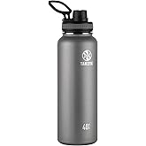 Takeya Originals 40 oz Vacuum Insulated Stainless Steel Water Bottle - Leakproof & BPA-Free Spout Lid - Keeps Drinks Cold 24 Hrs/Hot 12 Hrs - Double-Wall Design - Ideal for Active Lifestyles, Graphite