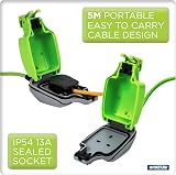 Status 5m Extension Lead 13A IP54 Green Weatherproof Plug view 3