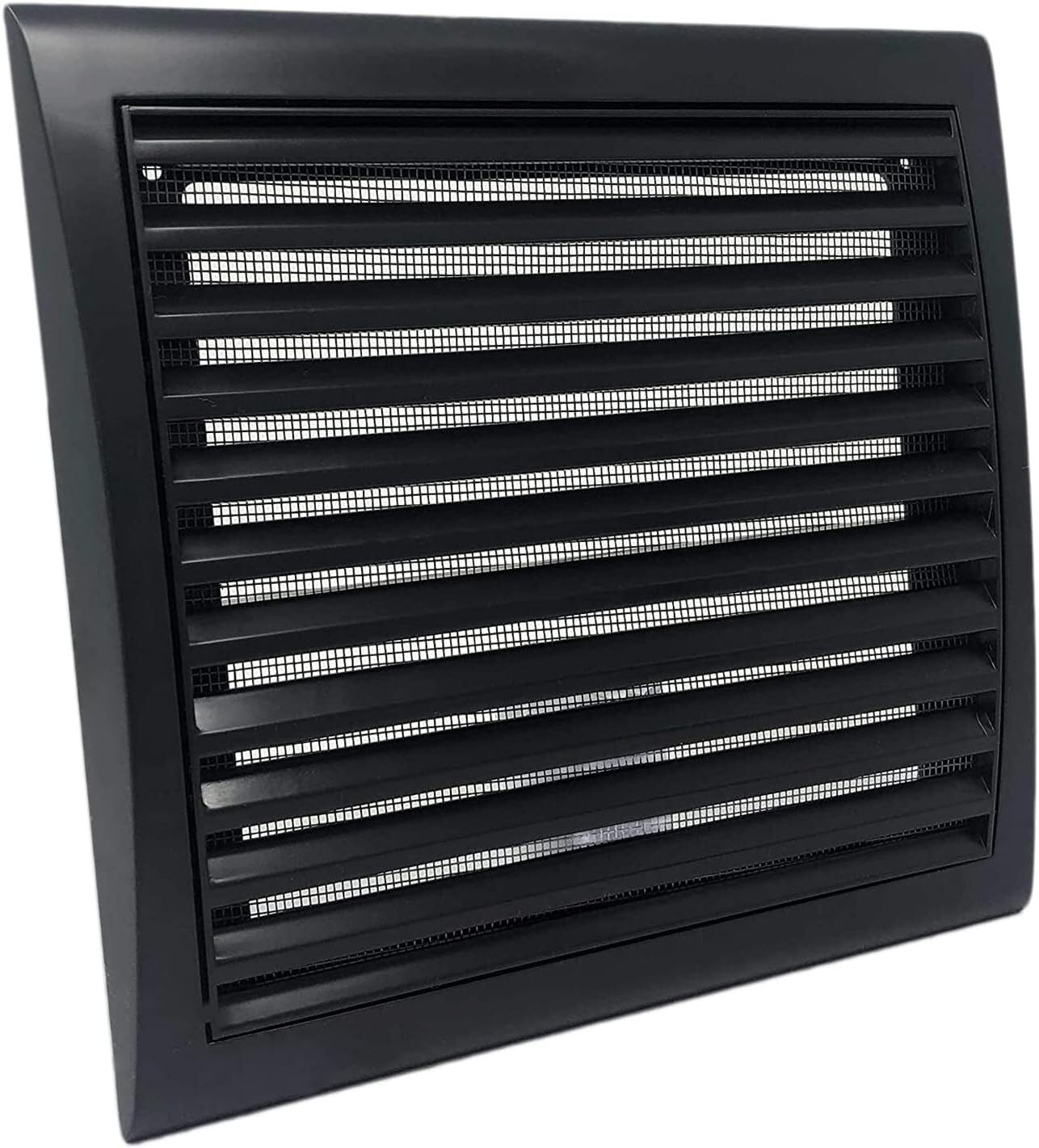 Vents 150x150 Black Square Wall Vent Grille with Fly Mesh – External Air Inlet or Outlet Cover for Ventilation Ducting