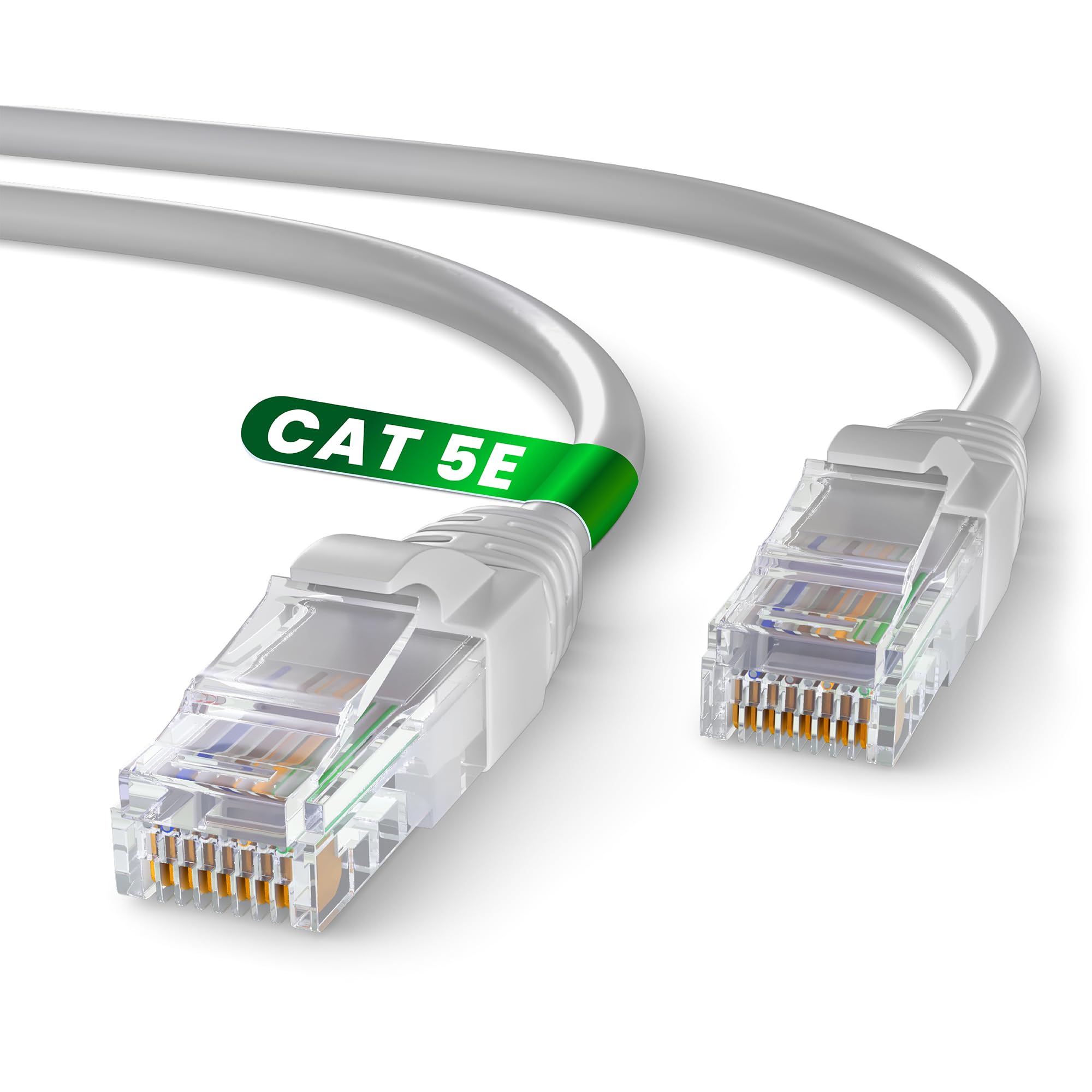 Mr. Tronic Grey Cat 5E Ethernet Cable 5m, High Speed LAN Ethernet Network Cable with RJ45 Ends Connectors, 5m Cat5E Internet 1 Gbps, ADSL AWG24 Patch, UTP CCA (5 Meters, Grey)