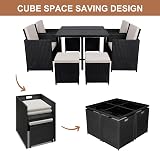 Panana 8 Seater Rattan Garden Dining Set with Table 4 Chairs 4 Stools view 5