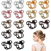 Colorful Mouse Lady Resin Hair Accessories, Vintage Barrette, 8 Colors | 16 Pcs Non-slip Jaw Clips with Strong Hold for Thick