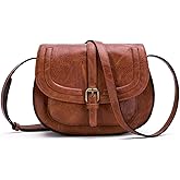 AFKOMST Crossbody Bags for Women,Small Saddle Purse and Boho Cross Body Handbags,Vegan Leather