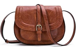 AFKOMST Crossbody Bags for Women,Small Saddle Purse and Boho Cross Body Handbags,Vegan Leather