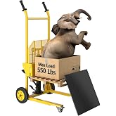 RexTact Hydraulic Material Lift,550lbs Lift Dolly,Upgraded Baffle Pallet Lift,35.4&rdquo; Max Lift with Front Universal Wheels and 9" Polyurethane Wheels, 18.5" Fork Length, Hand Forklift, Platform x 1