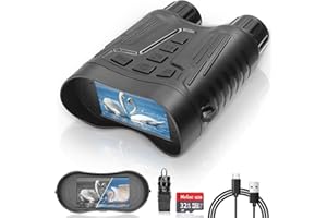 FALLMIST Night Vision Goggles, 4K Infrared Night Vision Binoculars for Adults, 8X Digital Zoom, 3.2'' Large Screen, 32GB Card to Save Photo and Video for Hunting, Camping & Security