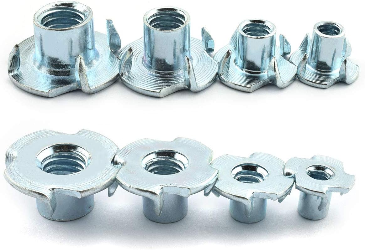 RuiLing 20pcs 4 Pronged Tee Blind Nuts Assorted Kit Furniture T Nut