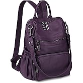 Uromee Travel Backpack Purse for Women Vegan Leather Ladies Fashion Tassel Shoulder Bag Convertible