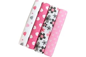 Soft Flannel Receiving Blankets 4PCS One Size 40 X 30 Inches for Baby Boy or Girl - Multi-Function Baby Swaddle and Bed Sheet