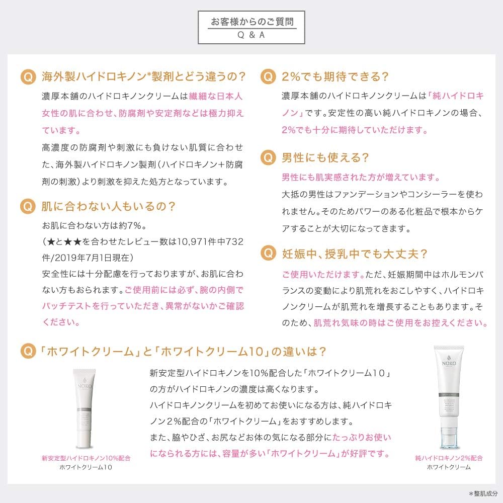 Amazon 純ハイドロキノン２ 配合ハイドロキノンクリーム ホワイトクリーム 日本製 濃厚本舗 乳液 クリーム 通販