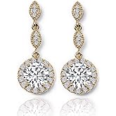 A+O Bridesmaid Gift, Wedding Drop Dangle Crystal Earrings in Silver, Gold, Rose Gold