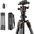K&F CONCEPT Tripod,Lightweight Aluminum Travel Outdoor Camera Tripod with Metal Ball Head Load Capacity 10kg/20lbs,Quick Rele