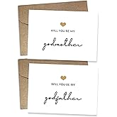 WeddingGiftsWedding Will You Be My Godparents, God Parent's Proposal Cards Gifts with Envelope, Cute Gifts for Godparents On Wedding Day. (Godfather/Godmother B)