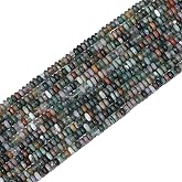 HAAMIIQII 2x4mm Natural Indian Agate Stone Rondelle Beads, 150pcs Abacus Disk Loose Gemstone Spacer Beads for Jewelry Making Crafts Beading Strand 15 Inch