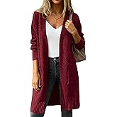 PRETTYGARDEN Women's Long Oversized Cardigans 2026 Fall Trendy Long Sleeve Open Front Chunky Sweater Knit Winter Clothing