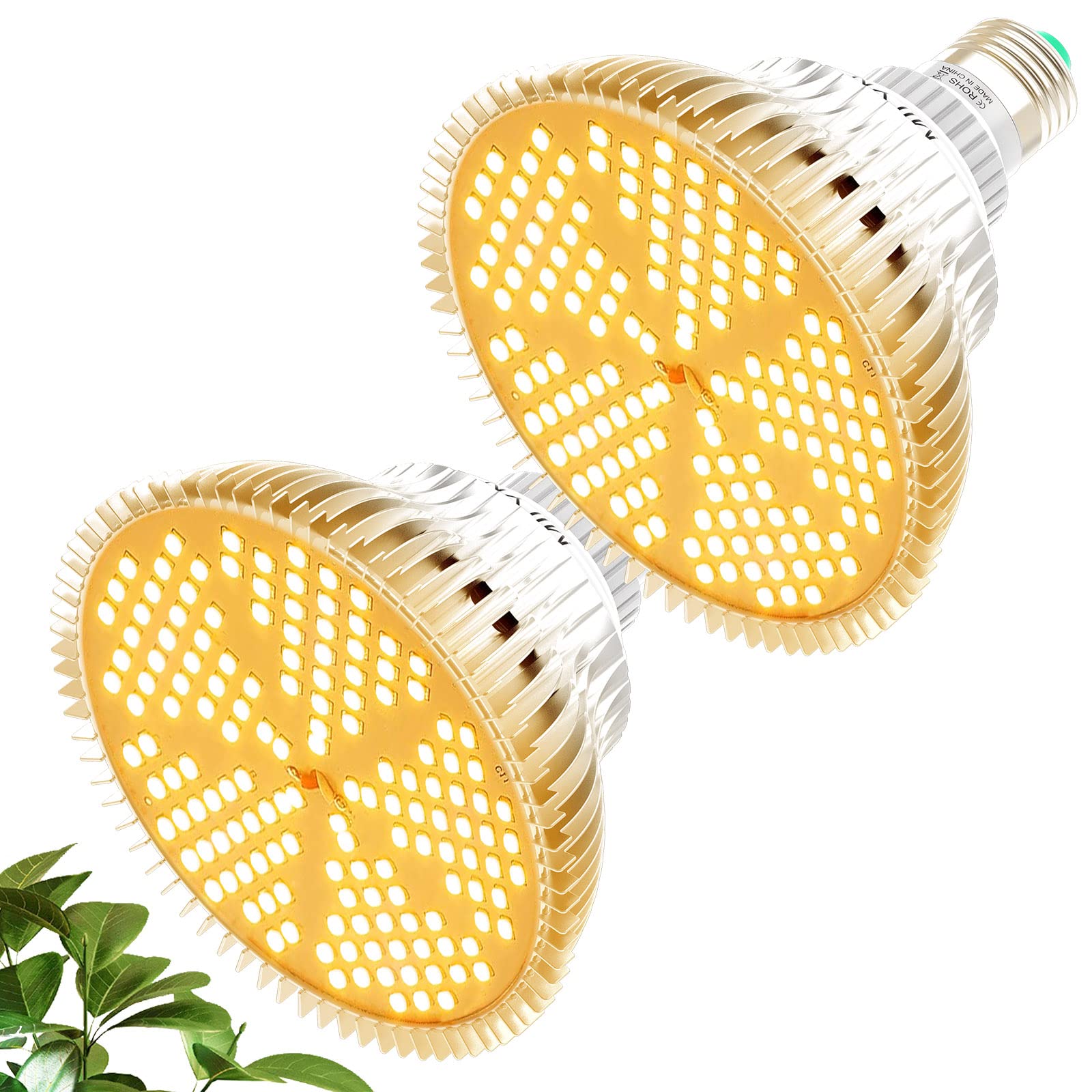 Photo 1 of MILYN 2 Pack 100W Led Grow Light Bulb, Pure Warm Full Spectrum Grow Lights for Indoor Plants, E26 Grow Bulb for House Garden Hydroponics Succulent Seed Starting, Growing, Flower| 150LEDs Lamp