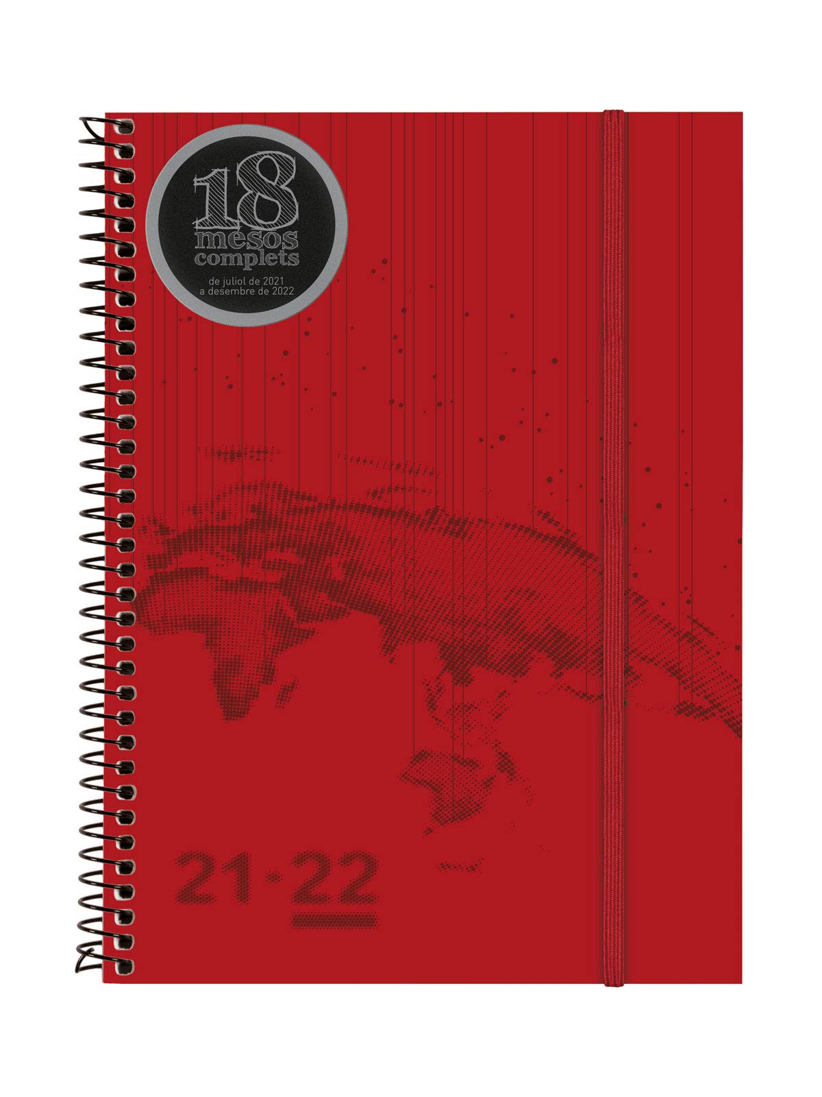 Finocam - Spiral Diary 18 Months 2021 2022 E10-155 x 212 Week to View Travel Red Catalan