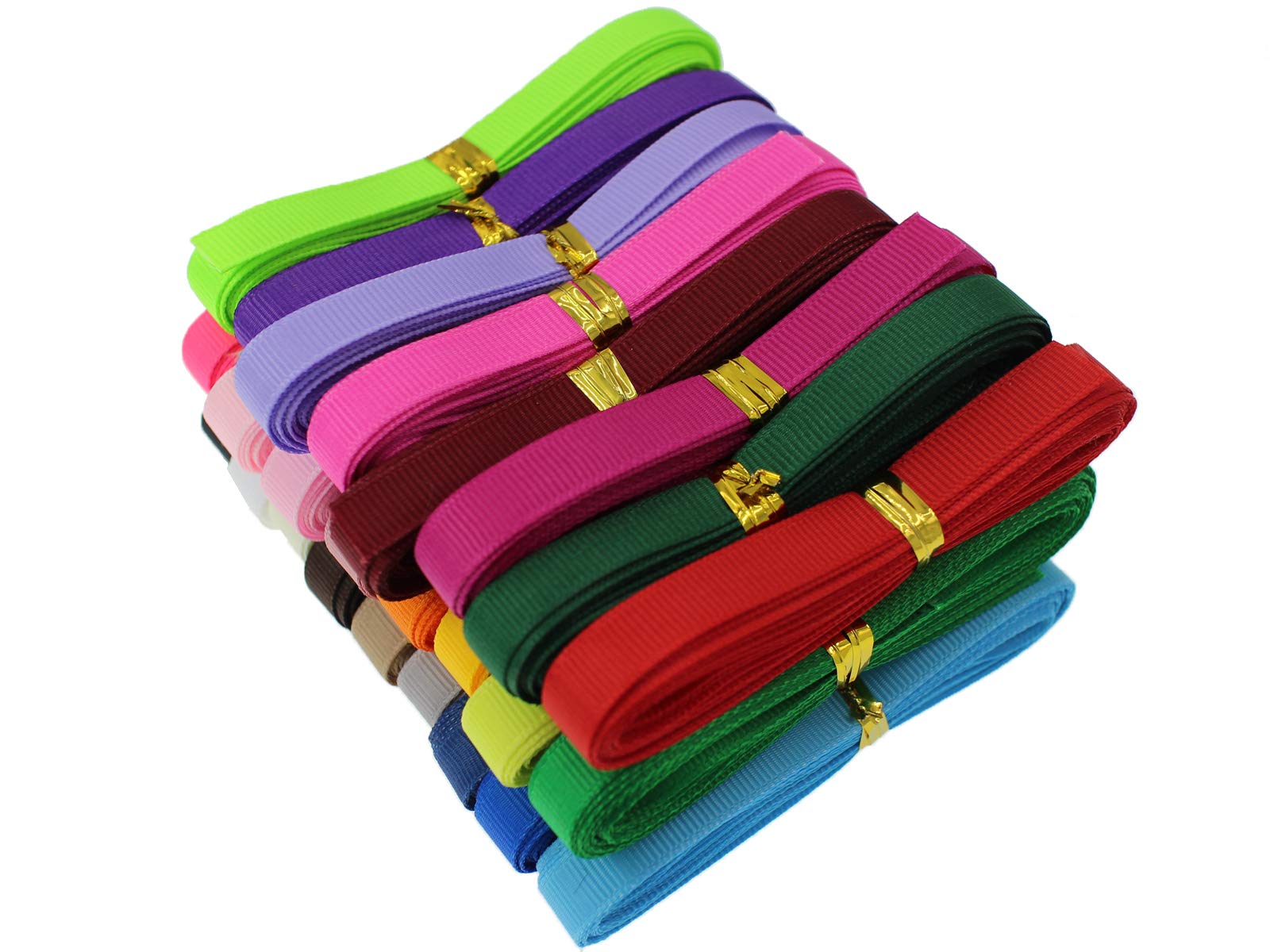 JESEP 20 Color Assorted Grosgrain Ribbon - 1/4 Inch (6mm) Wide x 100 Yards - for Hair Bows, Gift Wrapping, Sewing Trim, DIY Crafts - Thin Fabric Ribbon for Headbands & Boutique Packaging