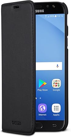 Galaxy J3 17 Flip Case Schwarz Caseza Oslo Ultra Amazon De Elektronik